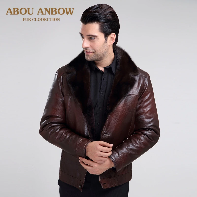 Абу Фирменная Новинка норки кожаная куртка с капюшоном Бизнес зима толстые
