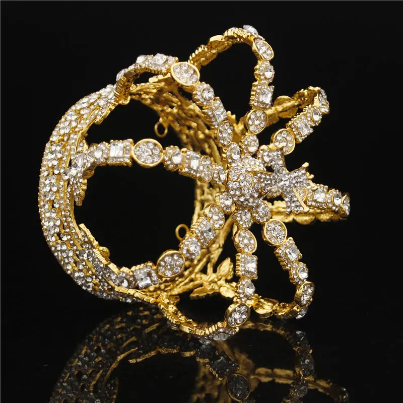 Качественные короны для невесты Top Queen King Crown Bridal Tiaras and Crowns Cross Diadem Bride Headpiece Prom Wedding Hair Jewelry Ornament.