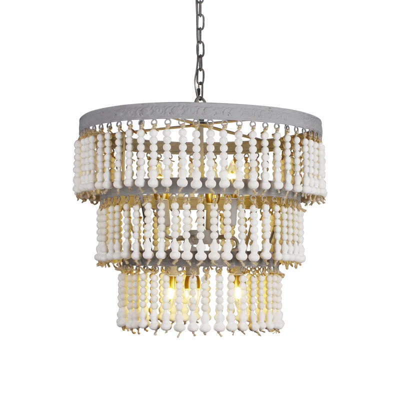 Деревянная подвесная люстра в стиле ретро декоративные фонари Подвесная лампа