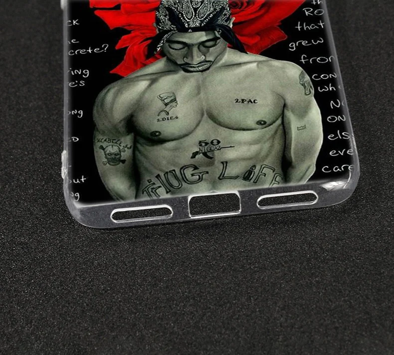 Горячий 2Pac Tupac Amaru Shakur силиконовый чехол для Xiaomi Redmi K20 7 7A 5 5Plus 6 6A S2 Note 8 Pro Модный
