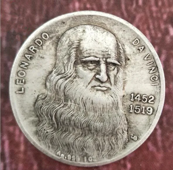 Итальянские серебряные монеты Da Vinci из старой белой меди импортные в долларах