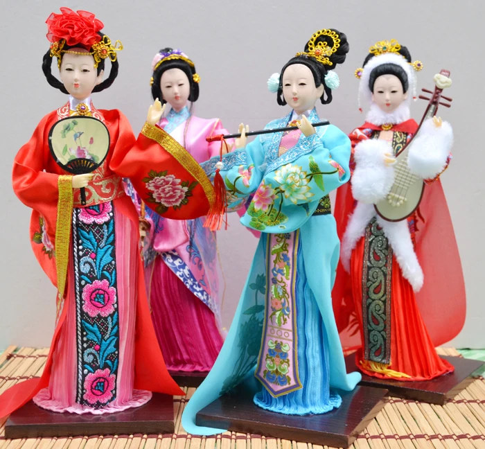 30cm Genuine Beijing Imperial Palace gift silk dolls Qing Dynasty Princess Maid figure shape home Decorations rihan | Игрушки и хобби