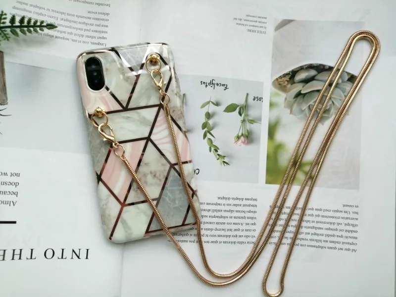 Роскошный покрытый Ромб Силиконовый Кроссбоди чехол для телефона CHAP для huawei P30 pro P20 lite mate20 pro p30lite nova 4e 3e чехол - Цвет: case with strap 2