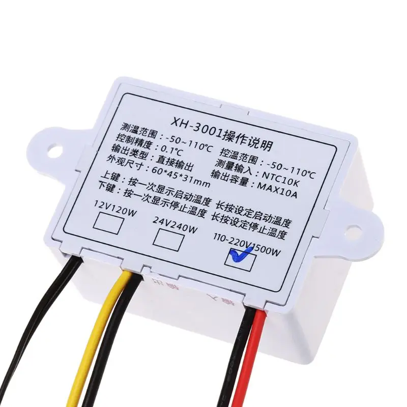 12V 220V 10A цифровой светодиодный Температура Управление; термостат Управление переключатель датчика