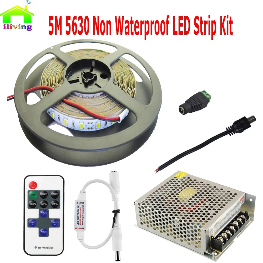 10 м 5630 5730 теплая белая светодиодная лента IP20 5 м комплект DC12V SMD Холодный белый гибкий светильник Tiras Диммер пульт дистанционного управления источник питания