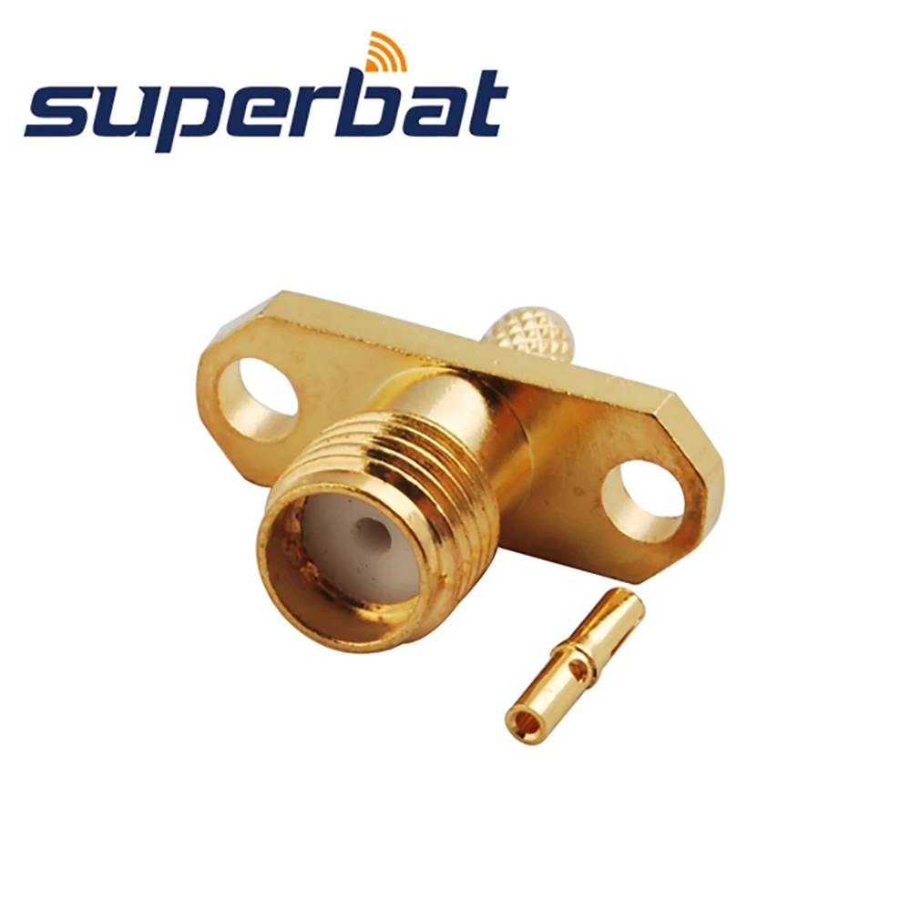 Только 10 шт. SMA Jack 2 отверстие фланец/Панель обжимной ВЧ коаксиальный разъем для