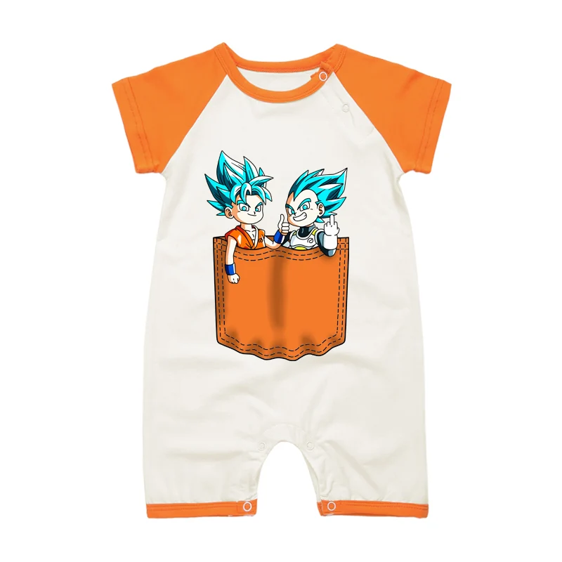 Для новорожденных; Детские хлопковые комбинезоны Dragon Ball одежда сын Goku vegeta с персонажами из мультфильмов для маленьких мальчиков с коротким рукавом для младенцев костюм для маленьких детей; комбинезоны