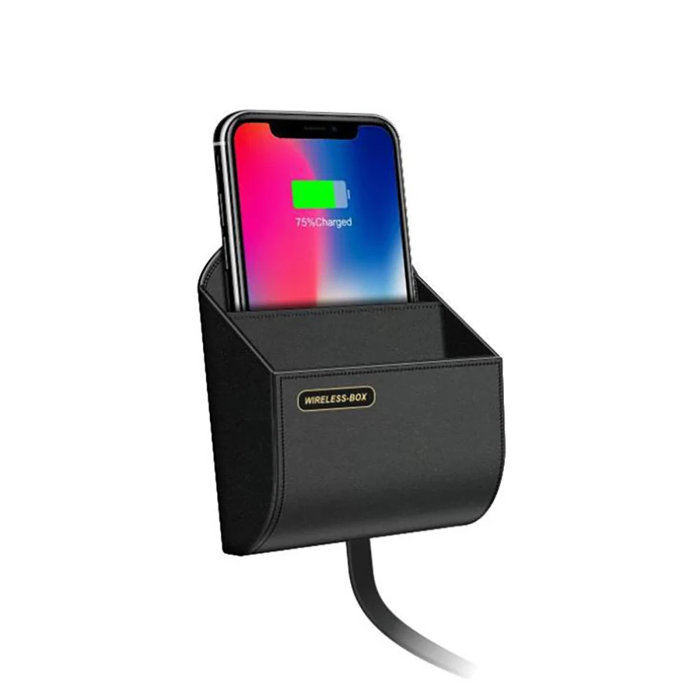 2 в 1 Qi автомобильное беспроводное зарядное устройство и Автомобильный держатель для телефона держатель вентиляционного отверстия коробка для хранения для IPhone мобильный телефон Беспроводная Подставка для зарядки