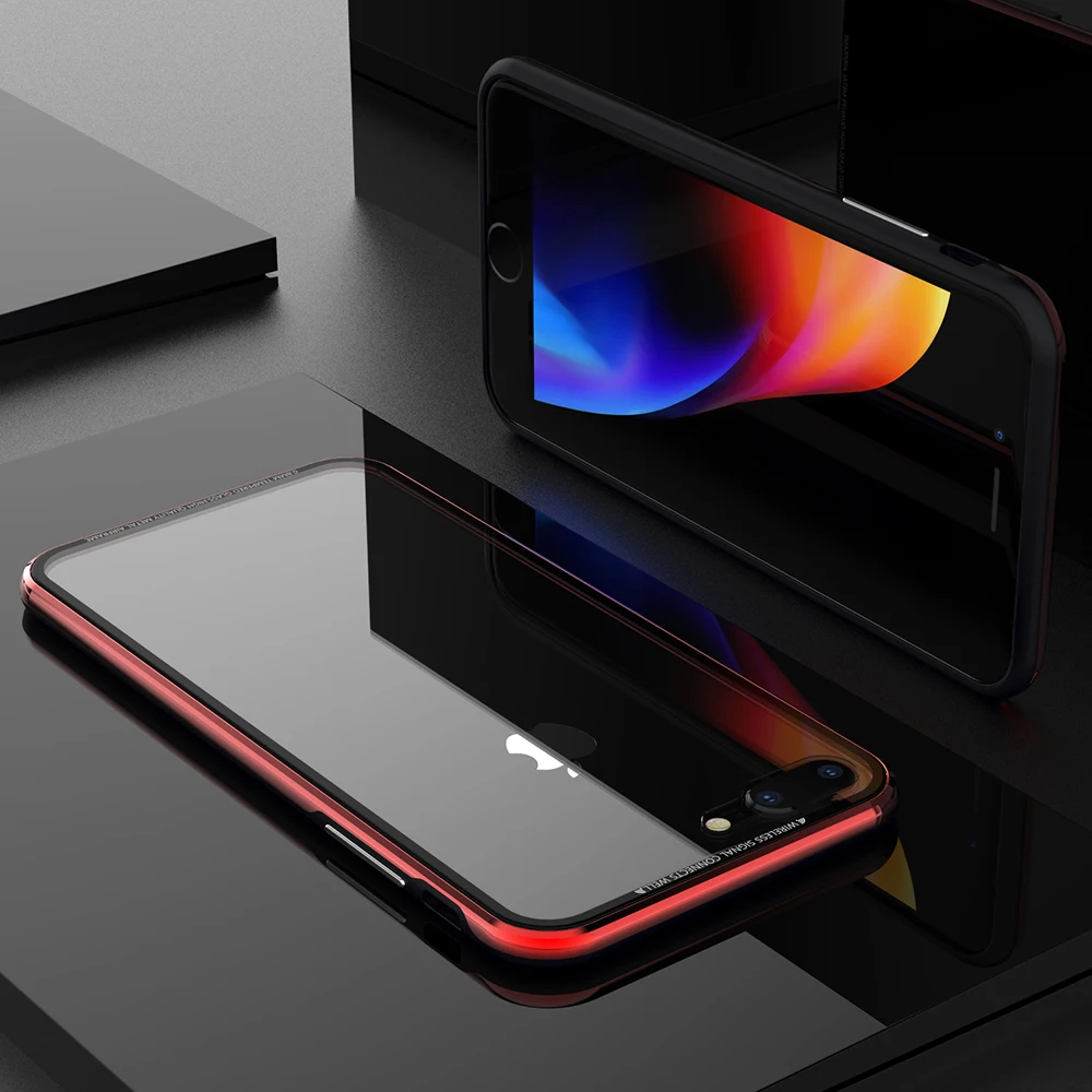 Чехол для iPhone 8 чехол из закаленного стекла прозрачный бампер Apple 7 Plus X мягкий