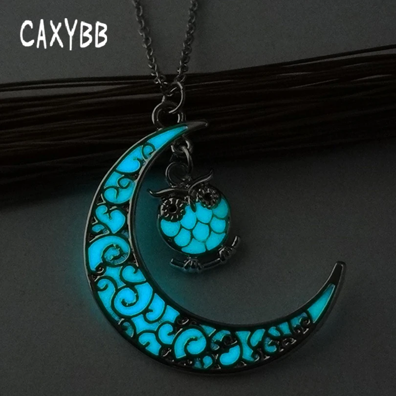 Модное женское ожерелье Caxybb с подвеской в виде совы и Луны яркое ожерелье|fashion
