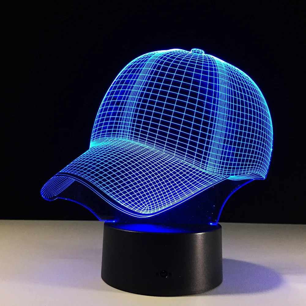 Бейсбольная кепка Bluetooth Динамик 3D ночной Светильник детская Ночная лампа для