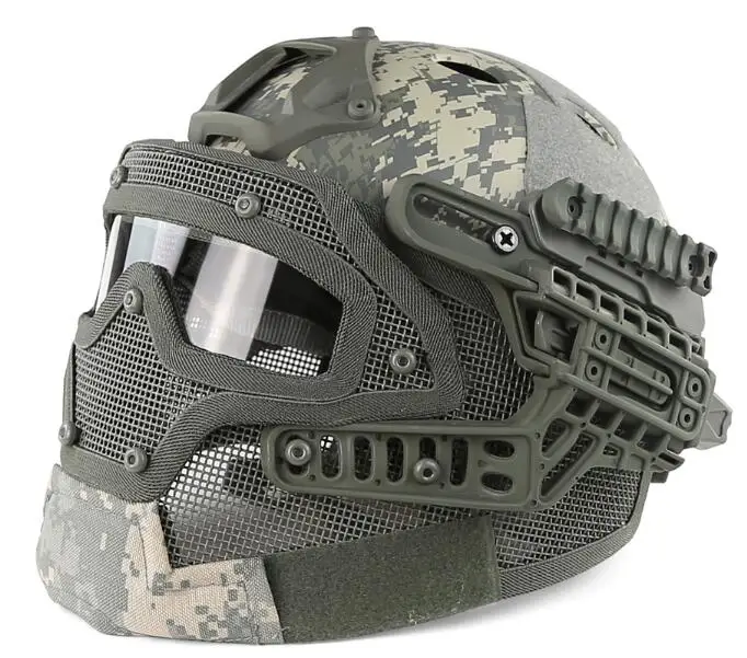 ACU Армейский Военный Тактический шлем G4 система Casco страйкбол шлем спортивные аксессуары Пейнтбол Полнолицевая защитная маска для лица шлем - Цвет: ACU