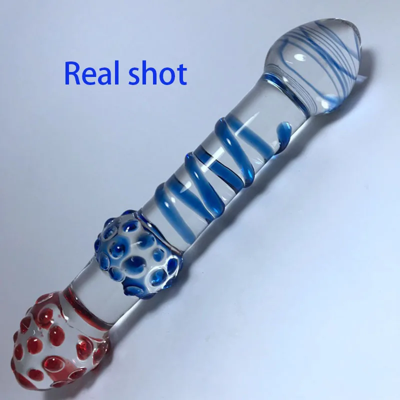 Длинный стеклянный двойной фаллоимитатор для женщин мужчин геев лесбиянок