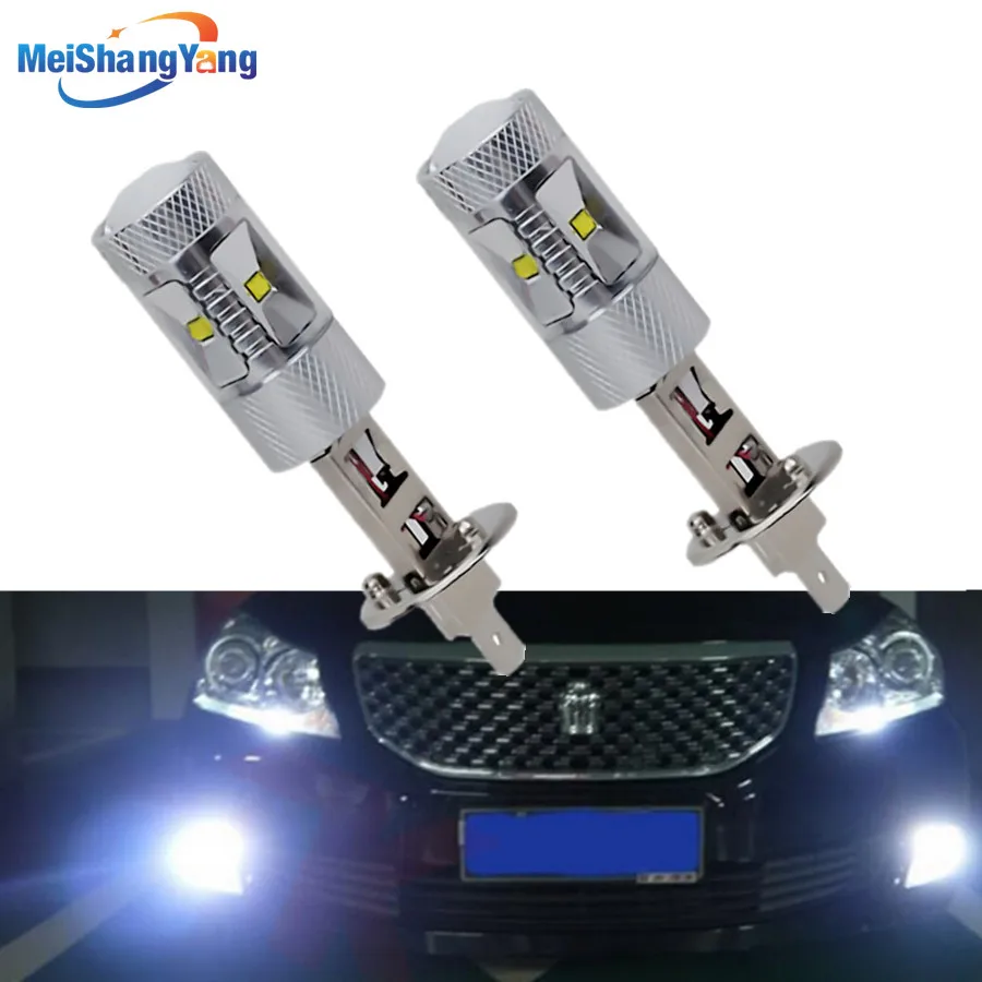 2 шт. Автомобильные светодиодные лампы H1 30 Вт 6000 К|Передние LED-фары для авто| |