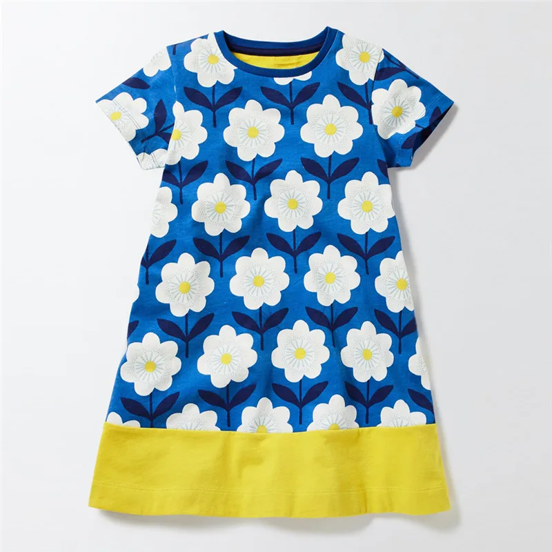 Jumping meters summer Baby girl Dresses flowers striped hot selling children clothes fashion 2018 kids girls knitted dress | Детская