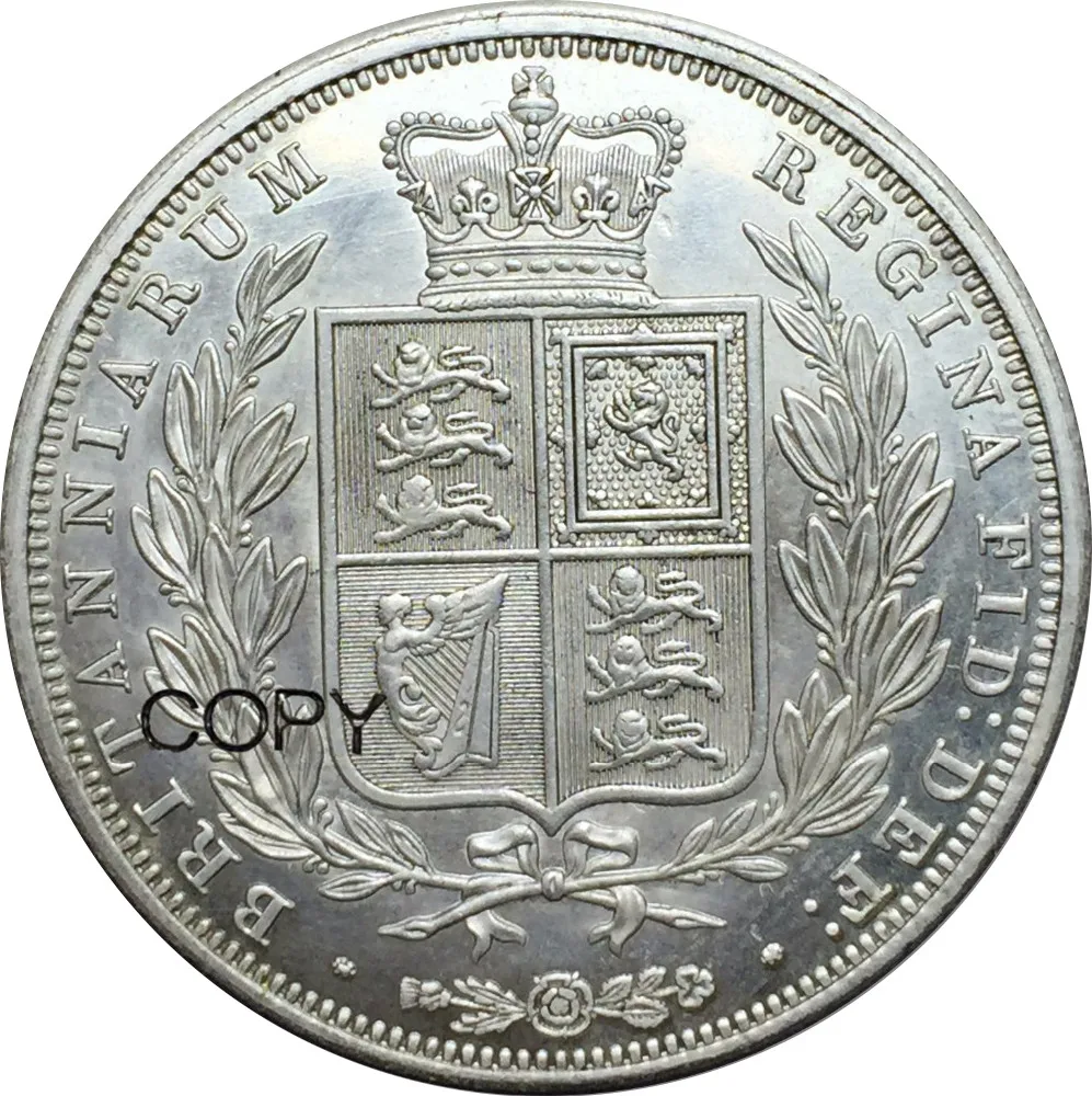 Великобритания 1/2 Корона 1851 Виктория молодая голова 90% серебряные копии монет|coin