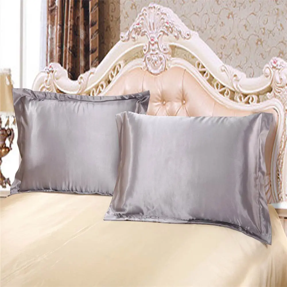 SP silver gray Svetanya, 2 шт., 50*70 см, 20x28 дюймов, Шелковый чехол для подушки, Стандартный чехол для подушки, постельные принадлежности, наволочка - Цвет: SP silver gray