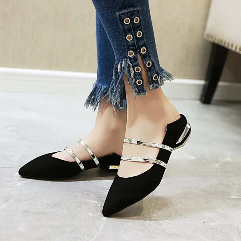 Plus Size 34-46 Fashion Comfy women flats shoes Sexy Pointed toe low heels Elegant Slip On Mary Jane Casual Shoes Zapatos Mujer