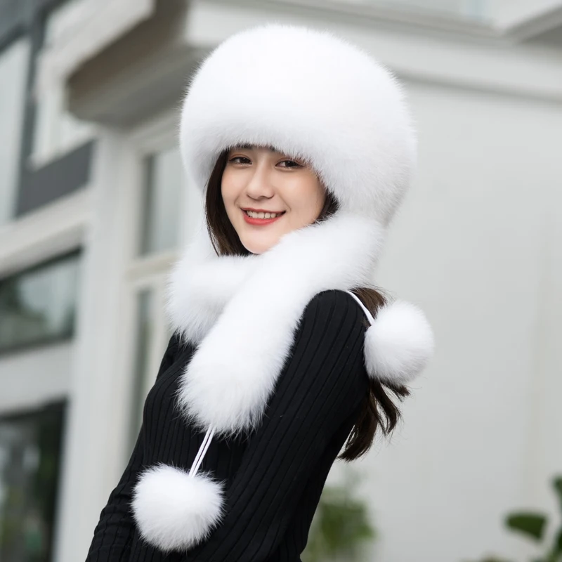 Fox fur hat female autumn and winter Korean version of the tide wild northeast Mongolian national Feng Shui fur hat female winte