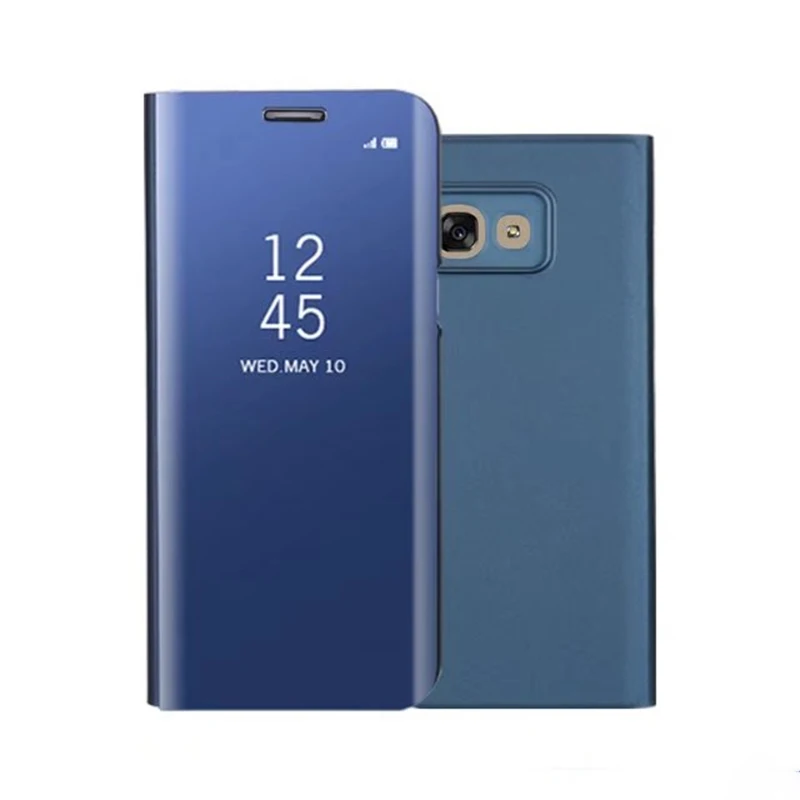 Чехол с откидной подставкой для телефона Samsung A5 2017 прозрачный умный зеркальный