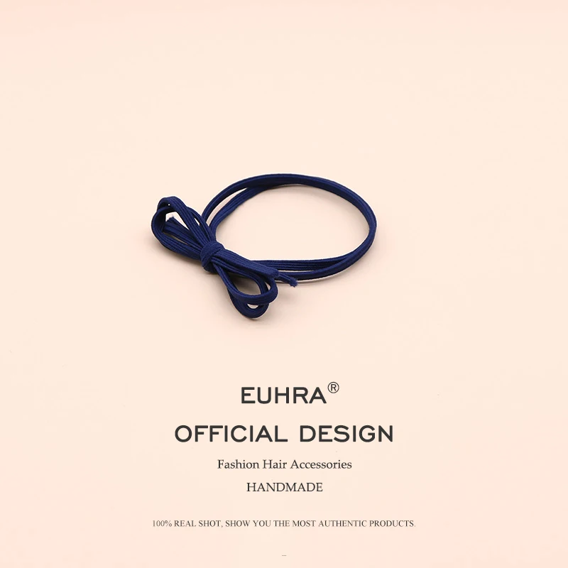 Navy Blue 6 цветов, нейлон и резина, милый маленький цветок для девочек, эластичные резинки для волос, розовые, Черные Банданы, головные уборы, женские, Детские аксессуары для волос - Цвет: Navy Blue
