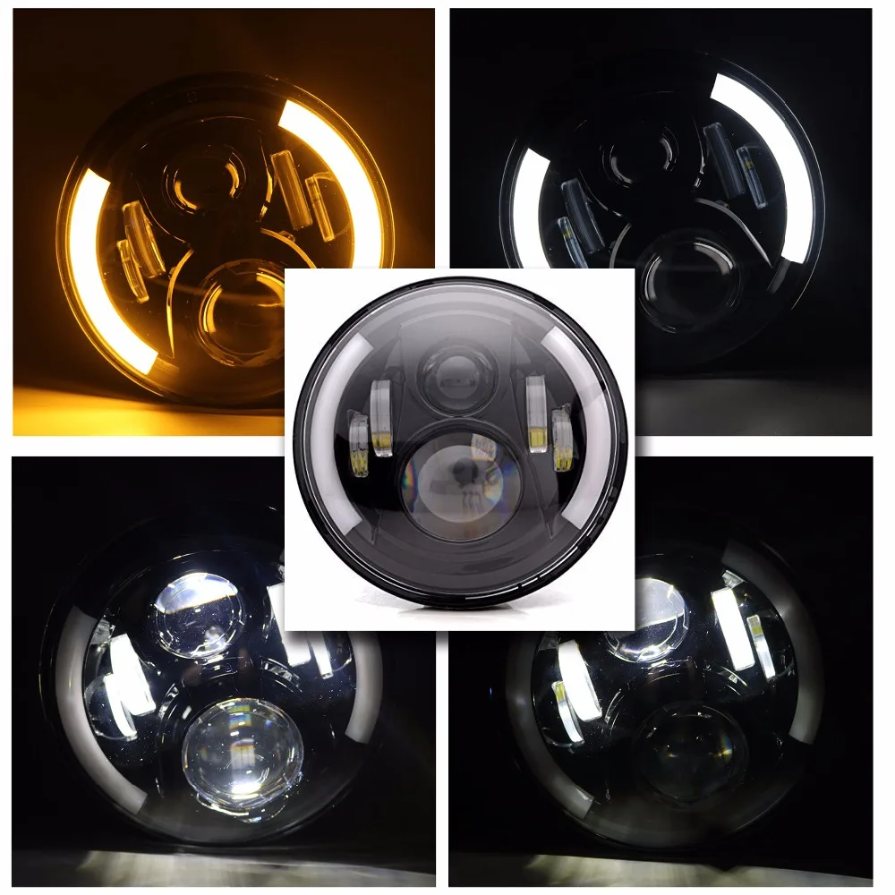 Для Jeep Wrangler JK TJ LJ грузовых автомобилей Hummer фары 7 &quotсветодиодный фар Conversion Kit DLR