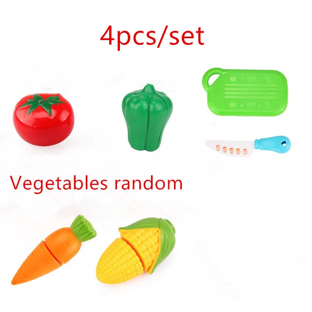 Vegetable 4pcs 8 шт./компл. детей Кухня ролевые игры, игрушки для резки фруктов и овощей, Пособия по кулинарии миниатюры еды играть, обучающая игрушка для детей, для девочек - Цвет: Vegetable 4pcs