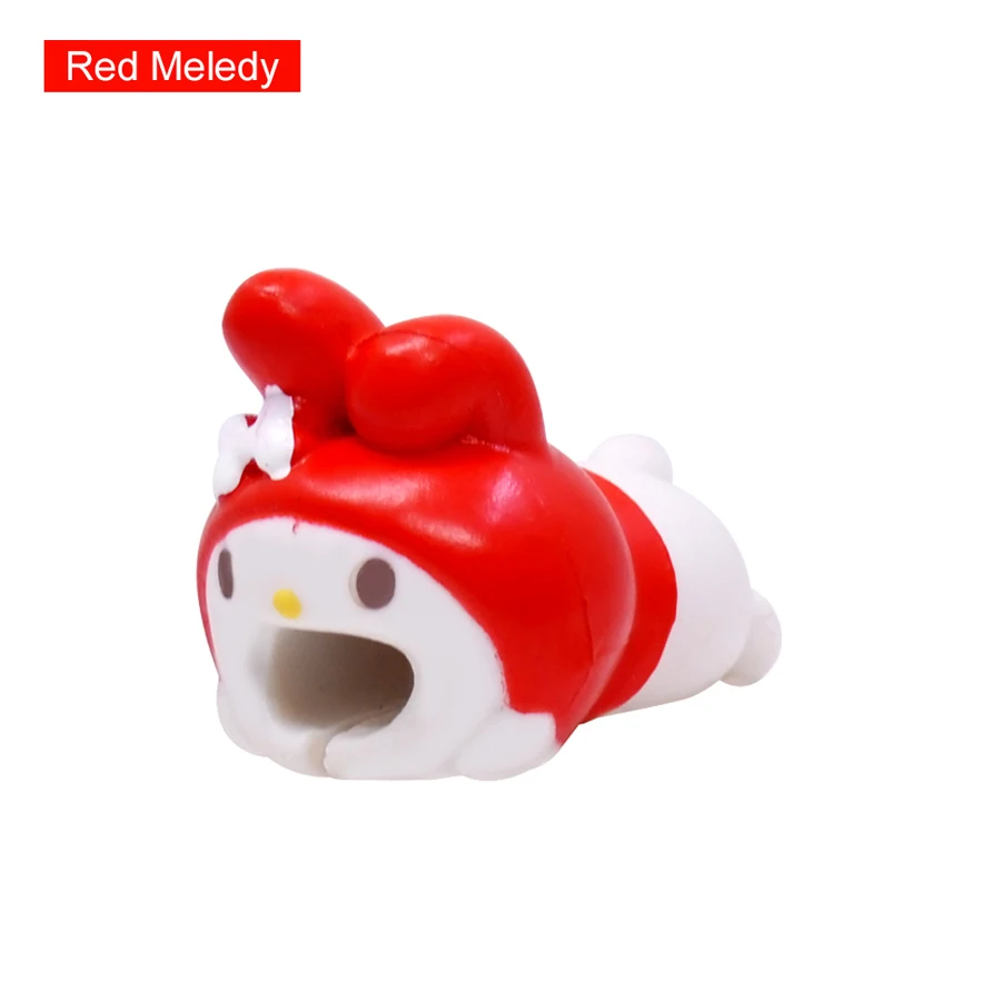 Red Meledy CHIPAL милый мультфильм укусов USB кабель протектор iphone сматывание кабеля Chompers шнур животное укуса держатель телефона Органайзер защита - Цвет: Red Meledy