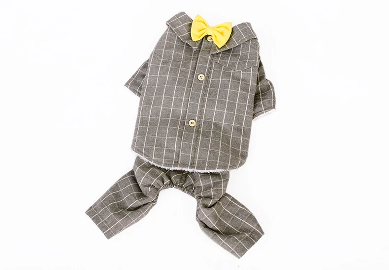 Британский Стиль Собаки Кошки классный модный костюм с рисунком решетка для