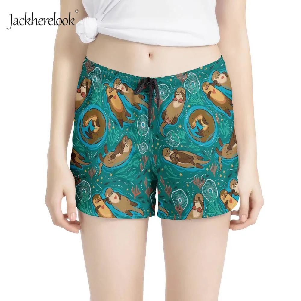 Женские шорты с поясом на резинке jackhereluk повседневные короткие карманами и