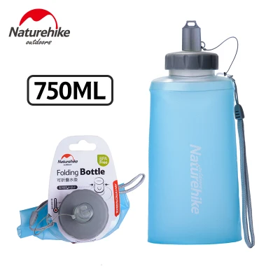 Naturehike Складная Силиконовая Спортивная бутылка для воды Складная портативная бутылочки без БФА для путешествий на открытом воздухе - Цвет: 750ml blue