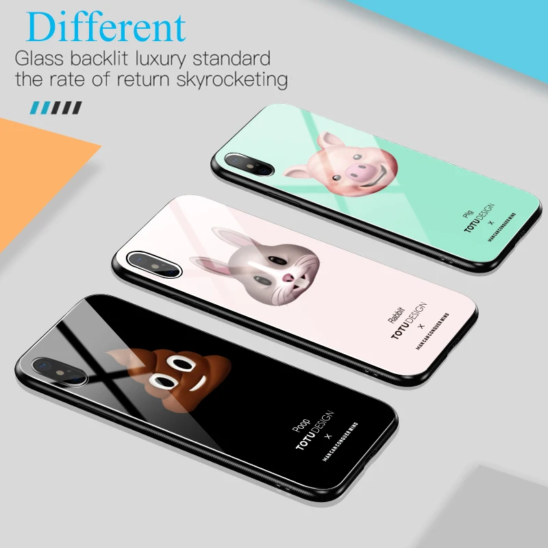 Чехол TOTU Deluxe из ТПУ и закаленного стекла для iPhone X 10 чехол с крючком мобильного