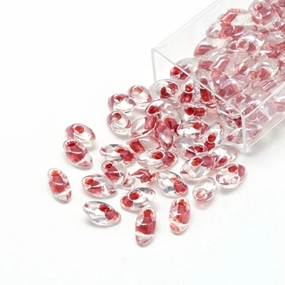 Luster Red 1 коробка 7x4 мм MiYuki японский бисер, длинные бусы Magatama непрозрачные матовые с серебряной нитью, бледно-палевого цвета, блеск, отверстия: 1 мм; около 80 шт./кор - Цвет: Luster Red