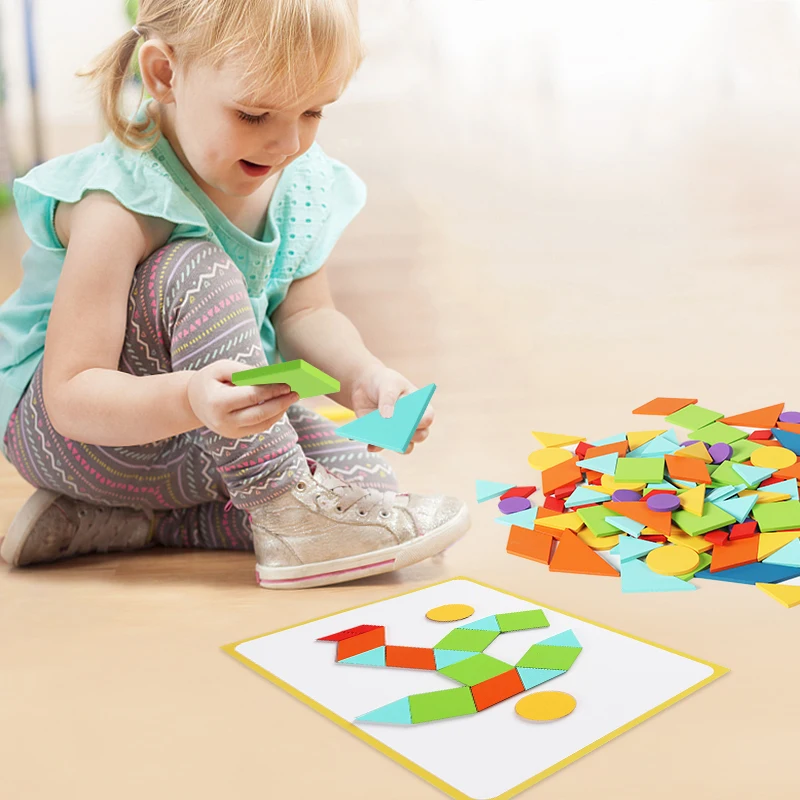 Детские Деревянные Монтессори мультфильм Многофункциональный Tangram сцены головоломки игрушки Обучающие Игрушки для раннего развития для детей девочка подарок