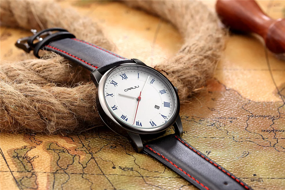 Часы мужские повседневные спортивные кварцевые с кожаным ремешком|masculino|masculinos