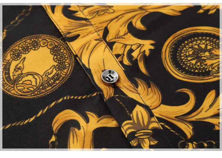 

Floral Blouse Shirt Long Sleeve Men Casual Printed Shirts Fashion Slim Fit Camisa Masculina Tee Brand Blouse Shirt Big 4XL 5XL