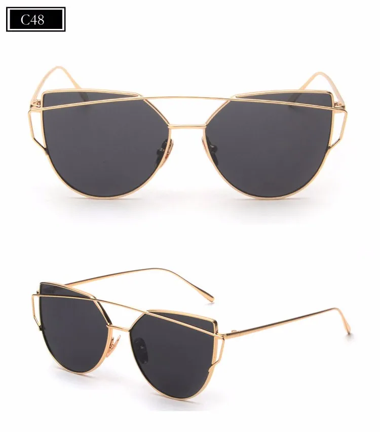 Королевские женские солнцезащитные очки "кошачий глаз", Ретро стиль, фирменный дизайн, металлические солнцезащитные очки, женские зеркальные очки унисекс, солнцезащитные очки, UV400 ss395