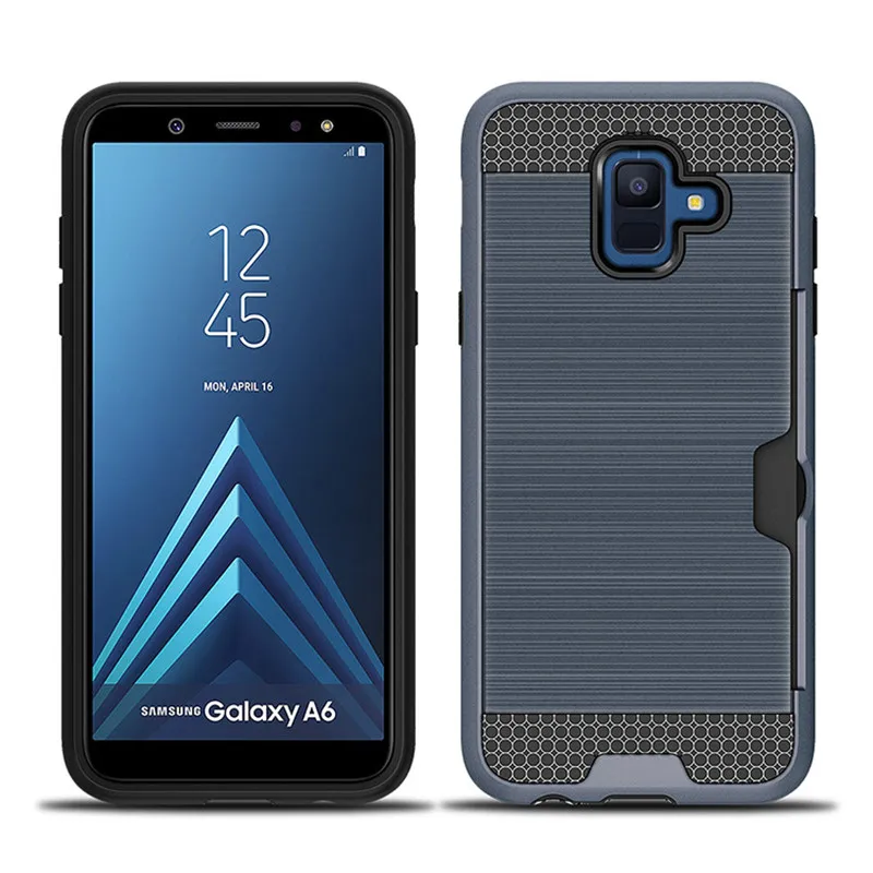 CBL Case For Samsung Galaxy A8 A6 Plus 2018 Brushed card PC+TPU Stand Cover Cases A3 A5 A7 2016 2017 2015 Phone |