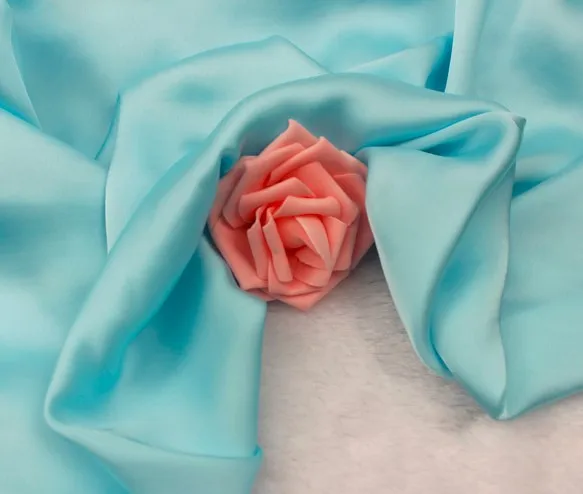 LIGHT BLUE Полиэфирная ИМИТИРОВАННАЯ шелковая атласная шифоновая ткань 50D мягкая пряжа для летнего платья рубашка - Цвет: LIGHT BLUE