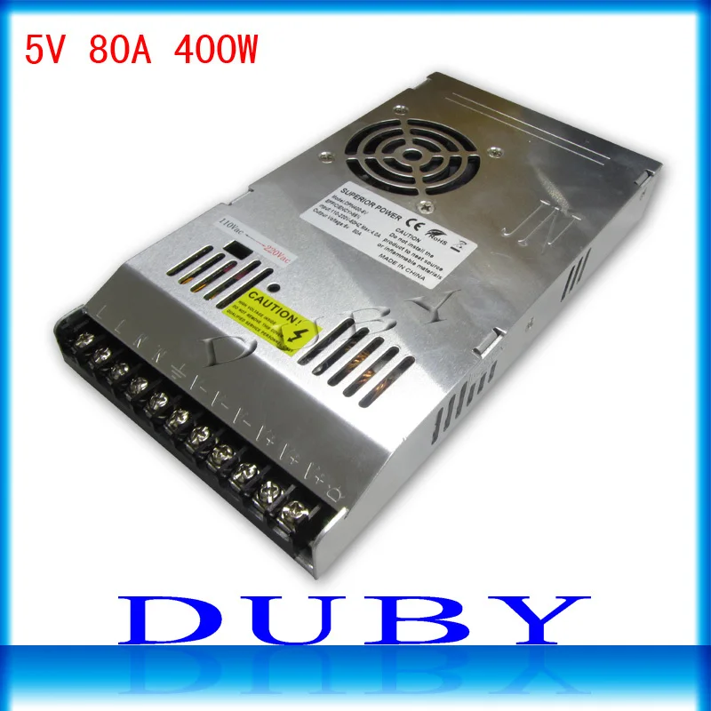 Utral тонкий 5V 80A 400W Драйвер импульсного источника питания для светодиодных