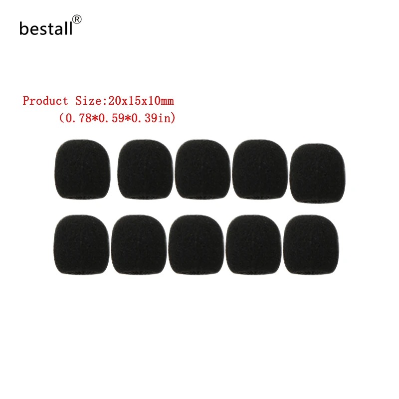 

100pcs size/20*15*10 headset foam microphone cover telephone headset mic cover microphone windscreen windshied headset foam
