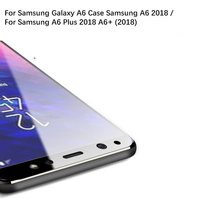 2 шт ультра тонкий протектор экрана закаленное стекло для Samsung A6 2018 полный экран