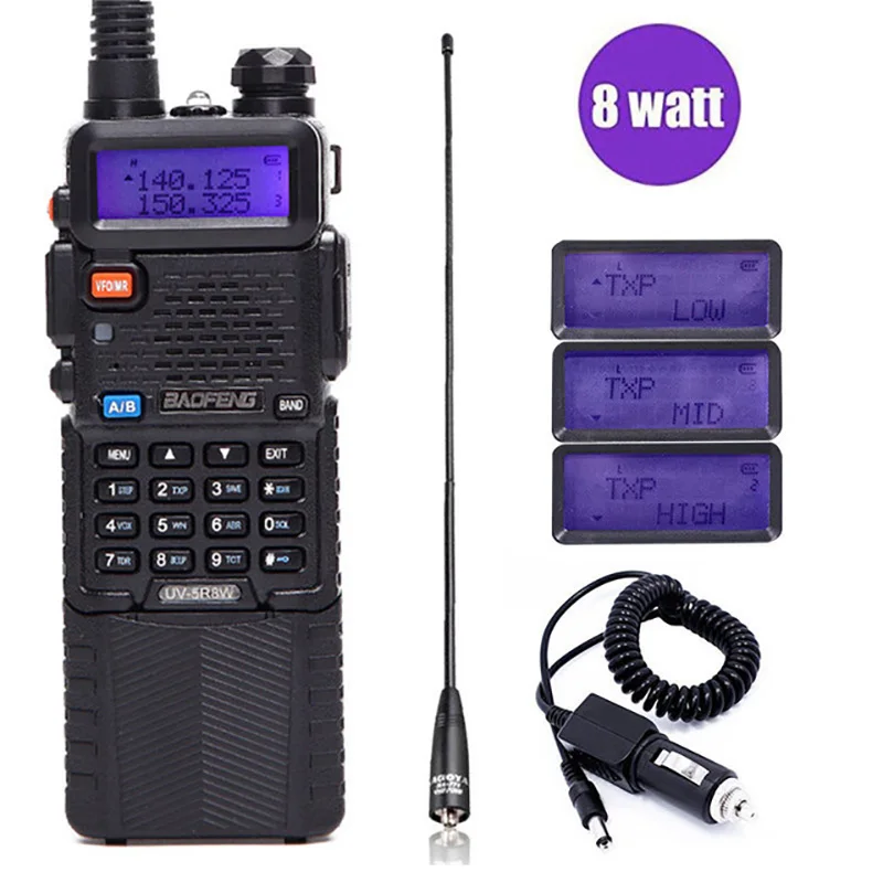 Двухдиапазонное радио Baofeng UV 5R8W Tri Power(1/4/8 вт) диапазон 10 км FM любительский