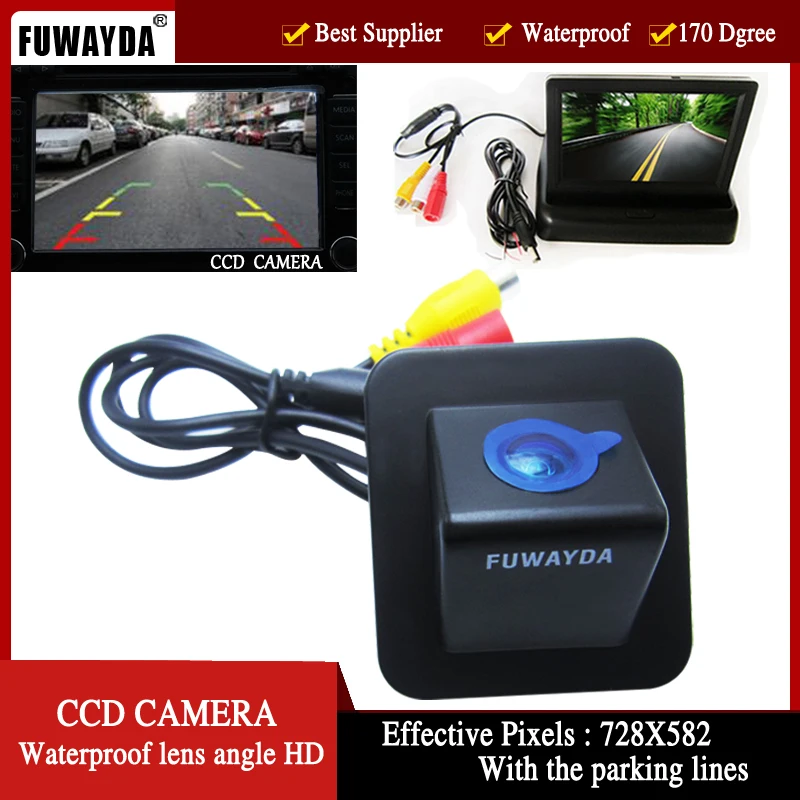 

FUWAYDA Color CCD Car Rear View Camera for Hyundai Elantra Avante 2012,with 4.3 Inch foldable LCD TFT Monitor HD