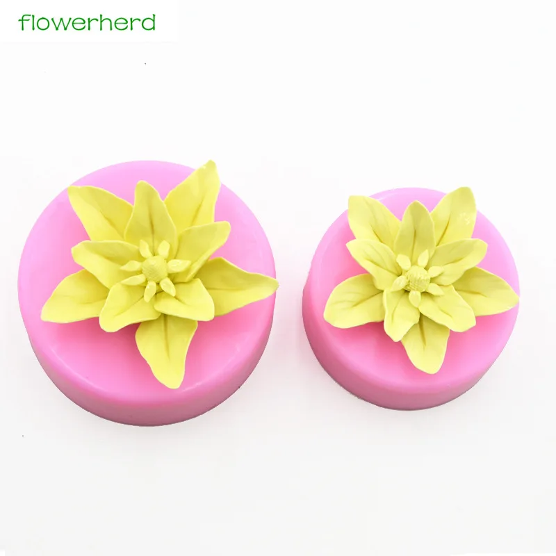 Большой Размеры силиконовый 3D форма для изготовления мыла Лилия Цветок DIY ручной