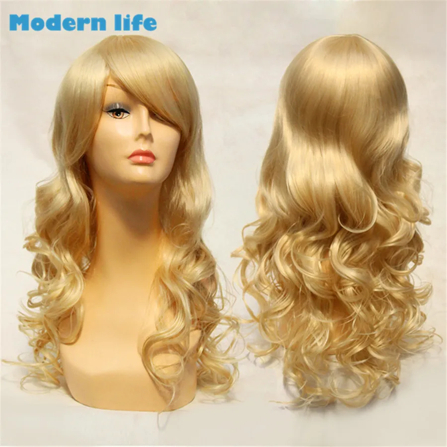 60 см смотрит естественным длинные волнистые блондинка синтетический парик