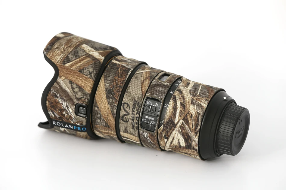 Линзы rolanpro камуфляж пальто дождевик для Nikon AFS 24-70 мм F/2.8E ED VR объектив защитный рукав пистолеты одежда защитный чехол