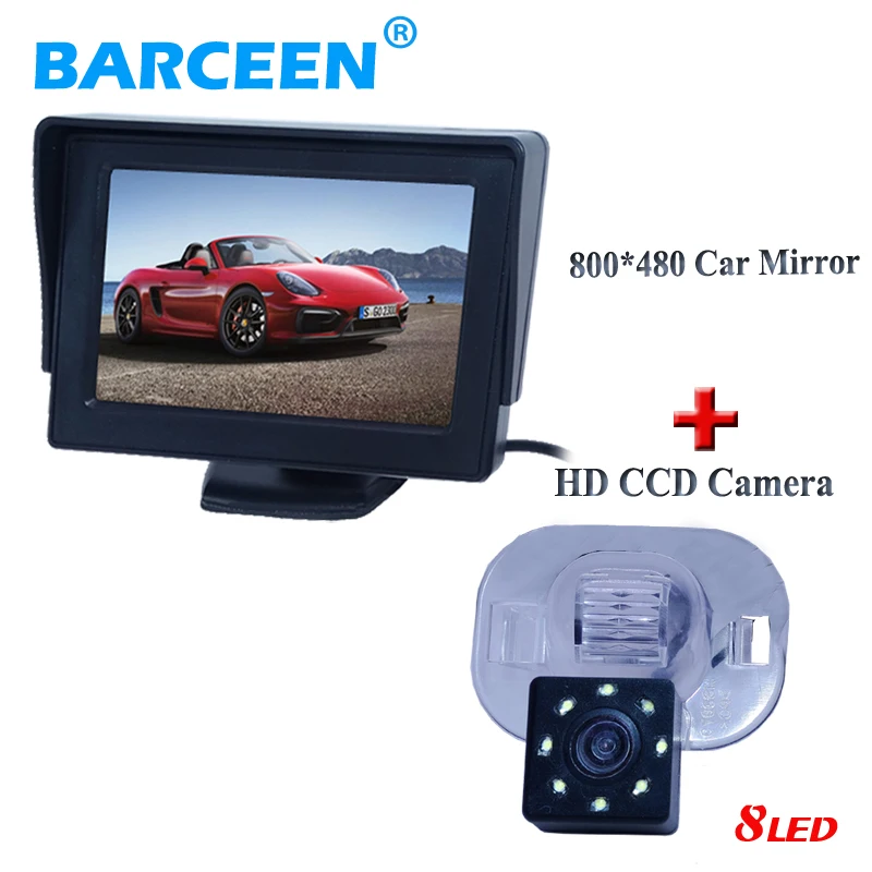 Цветная ccd Автомобильная камера заднего хода 8 светодиодных парковочных линий + TFT