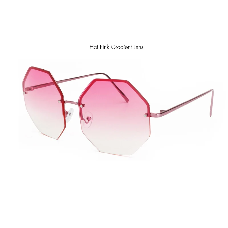 red gradient lens Королевский девушка Стильные оправы женские солнцезащитные очки большого размера квадратный Форма, женские солнцезащитные очки, классические, дизайнерская работа, очки унисекс очки UV400 ss919 - Цвет линз: red gradient lens
