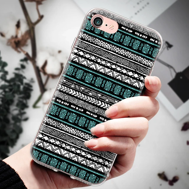 Мягкий ТПУ чехол для телефона для Iphone 4, 4S, 5, 5S, 5C, SE, 6, 6 S, 7, 8 Plus, X, XR, XS, Max, мандала, Цветочный, этнический узор, силиконовый чехол